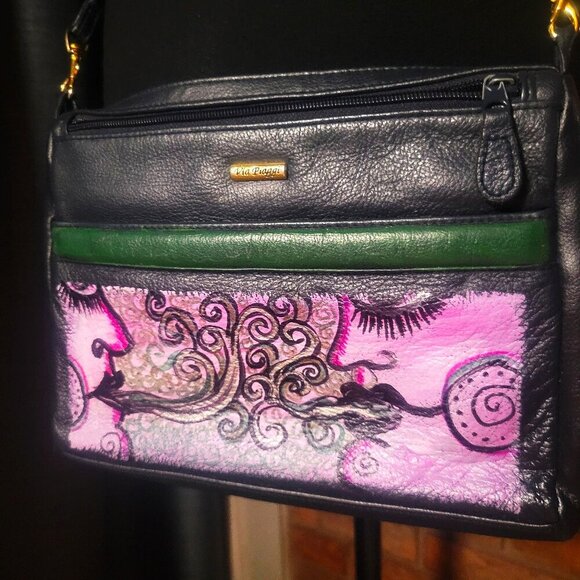 Via Piaggi Hand-Painted Leather Crossbody Purse - "One of a Kind" - Picture 1 of 12